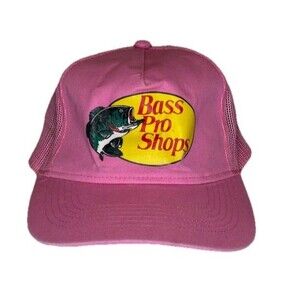 Bass Pro Shops Pink Mesh Trucker Hat Adjustable Snapback Fishing Logo Cap